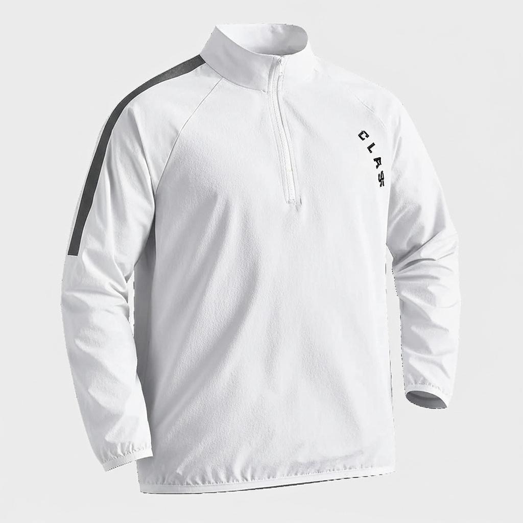 Quick Drying Clothes Men Autumn Sports T-shirt Stand Neck Loose Long Sleeved Outdoor Running Tracksuit Breathable Half Zip Top