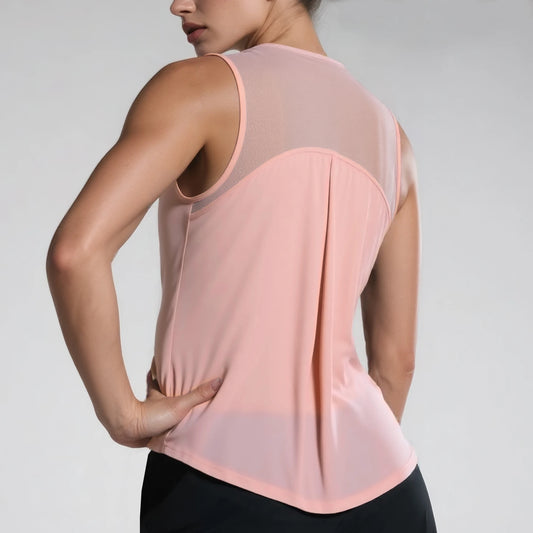 JYWB003 Nude Mesh Breathable Yoga Fitness Sports Tank Top Running Training Top Women's Fitness Clothing XS-XL
