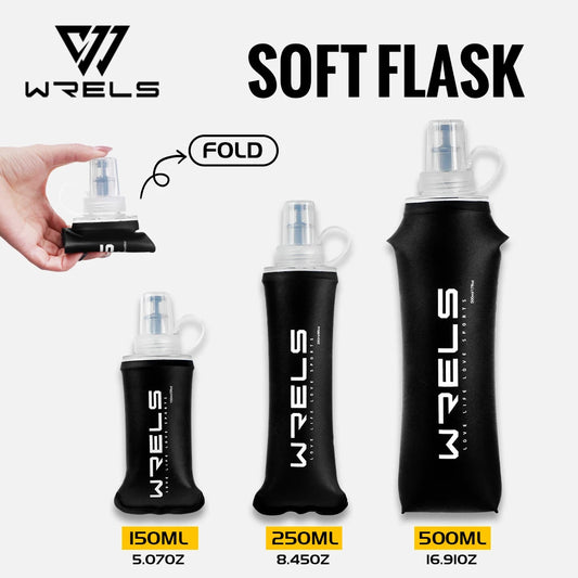 Gourde WRELS Water Bottle TPU Folding Soft Flask Outdoor Sport Water Bag Collapsible Water Bottle 500ml For Running Camping BPA Free