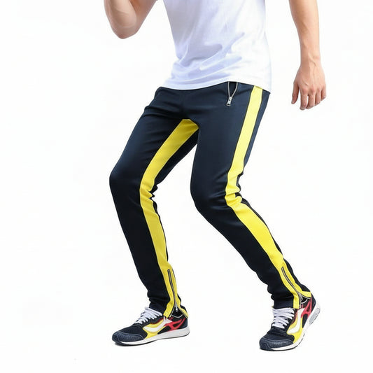 2026 new Mens Joggers Casual Pants Fitness Sweatpants Sports Track Pants Mens Zipper Drawstring Pants Black Gyms Trousers