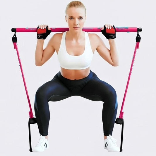 Kit Barre De Pilates Portable Avec Bandes Élastiques