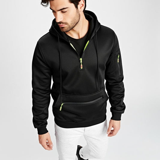 1/2 Piece Men's Half-zip Hoodies Stylish Simple Fashion Spring Autumn Winter Sports Sweatshirt Running Workout Hiking Sportwear