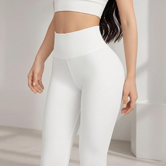 Women's seamless knitted thread yoga pants high waisted sports leggings hip lifting running training slimming and fashionable