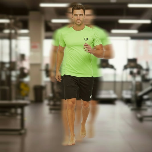 Men's breathable mesh sportswear summer outdoor sports basketball training suit loose running T-shirt short sleeved shorts set