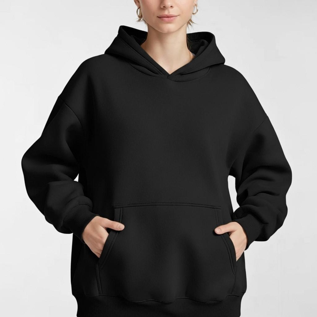 Women Hoodies Pullover Hooded Sweat Shirts Solid Color Jogger Long Sleeve Black Jogging Men Sweatshirt Sport Top Winter Clothing