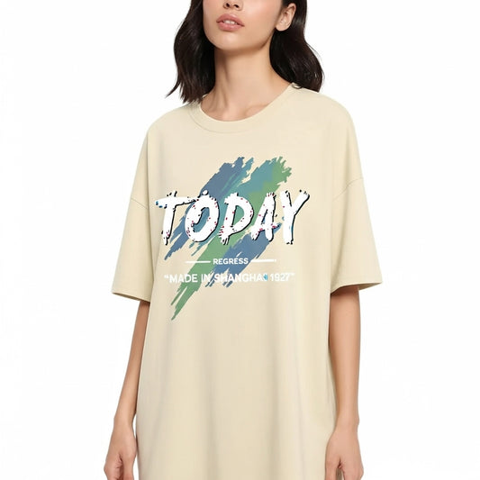 Femmes Vintage Loose Casual Basic T-shirt 100 % Coton À Manches Courtes