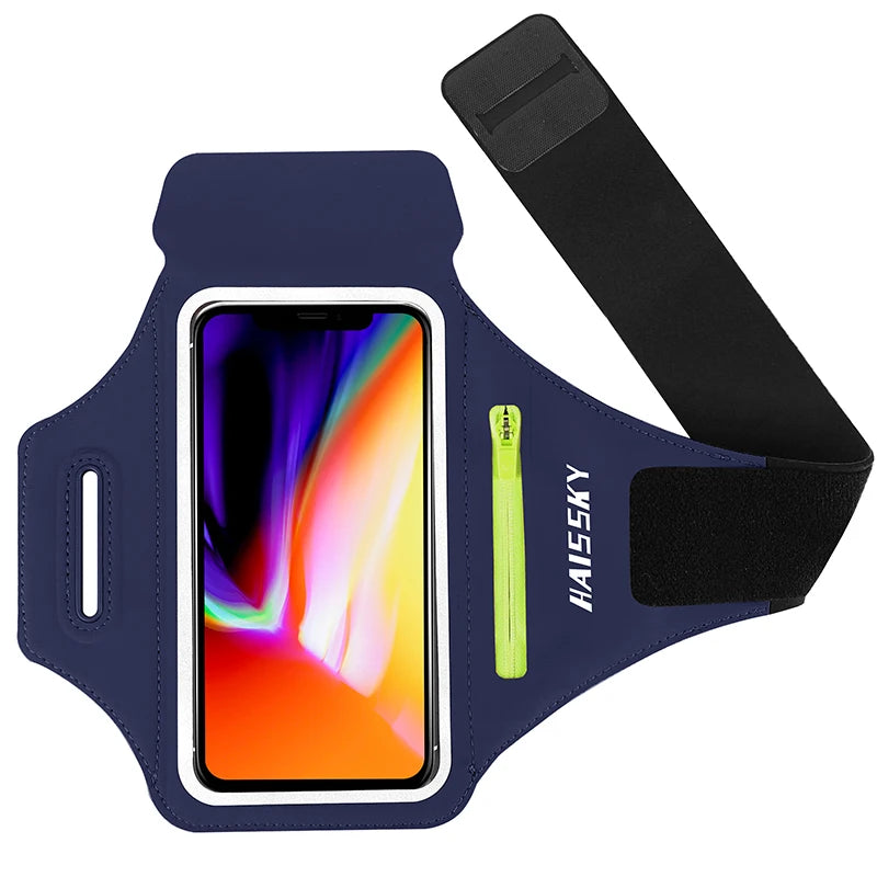 Running Sports Armbands Zipper Bag For AirPods Pro iPhone 16 15 14 13 12 11 Pro Max Samsung S24 Ultra Phone Case Holder ArmBand