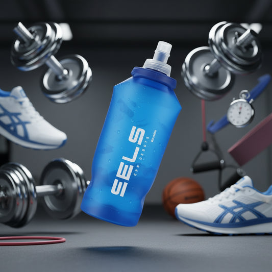 WRELS Camping Soft Water Bottle Drinking Sport Folding Bag Flask Outdoor Running Hydration Pack Waist Bicycle BPA Free