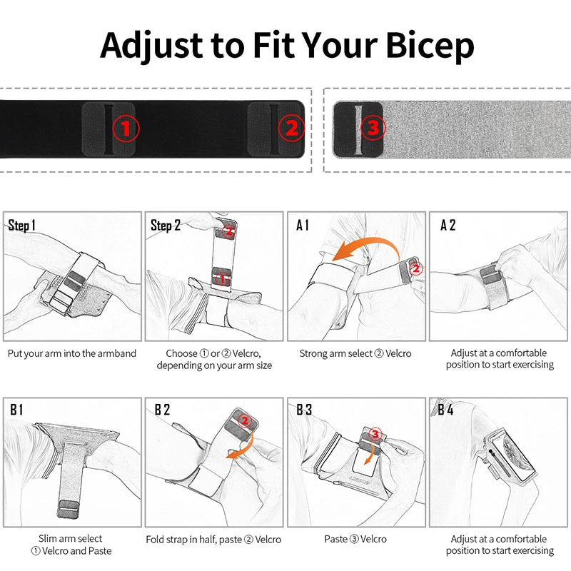 Running Sports Armbands Zipper Bag For AirPods Pro iPhone 16 15 14 13 12 11 Pro Max Samsung S24 Ultra Phone Case Holder ArmBand