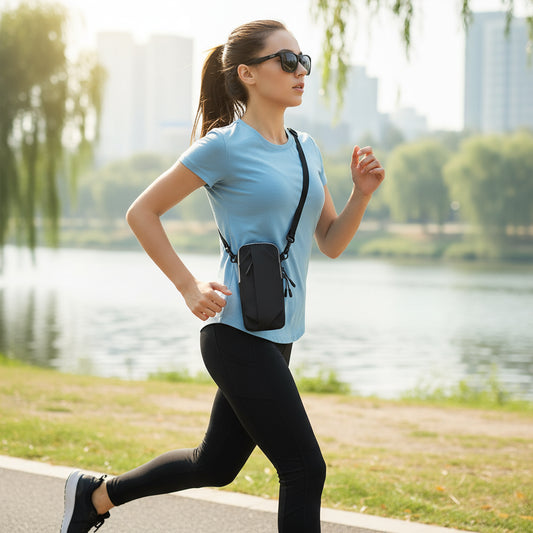 Brassard de Sport  - Étui Bras Universel Imperméable pour Téléphone (<6,8") - Portefeuille Intégré - Pour Running, Fitness