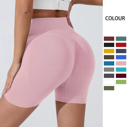 Peach Hip Lifting Sports Shorts Women High Waist Belly Slimming Running Training Quick-drying Trousers Tight Three-point Shorts