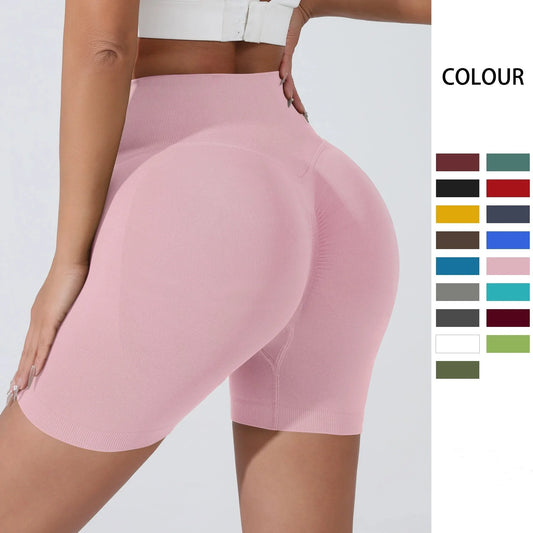 Peach Hip Lifting Sports Shorts Women High Waist Belly Slimming Running Training Quick-drying Trousers Tight Three-point Shorts