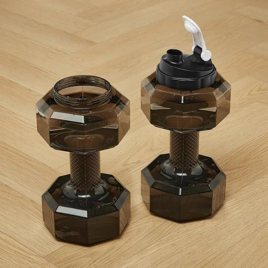 2.6L Dumbbell Sports Water Bottle Portable Fitness Exercise Water Jug for Arm Strength Gym Yoga Running Outdoors Cycling Camping