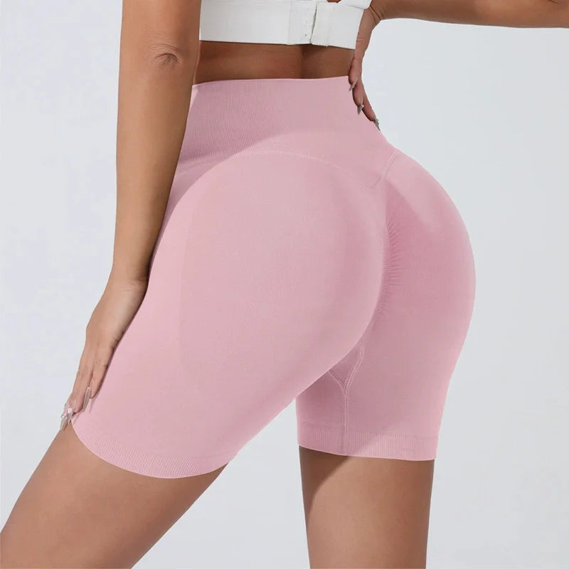 Peach Hip Lifting Sports Shorts Women High Waist Belly Slimming Running Training Quick-drying Trousers Tight Three-point Shorts