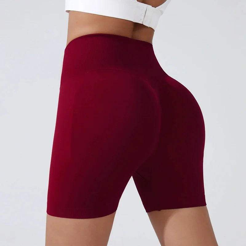Peach Hip Lifting Sports Shorts Women High Waist Belly Slimming Running Training Quick-drying Trousers Tight Three-point Shorts