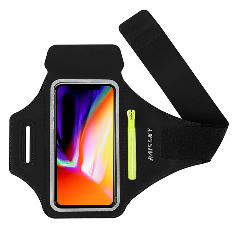 Running Sports Armbands Zipper Bag For AirPods Pro iPhone 16 15 14 13 12 11 Pro Max Samsung S24 Ultra Phone Case Holder ArmBand