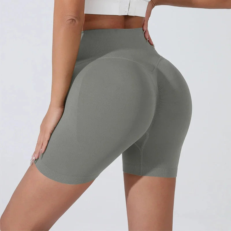 Peach Hip Lifting Sports Shorts Women High Waist Belly Slimming Running Training Quick-drying Trousers Tight Three-point Shorts