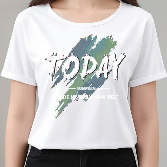 Femmes Vintage Loose Casual Basic T-shirt 100 % Coton À Manches Courtes